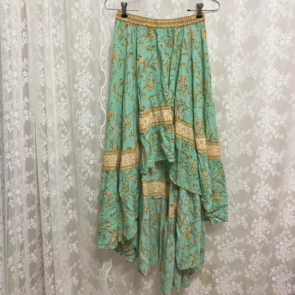 Spell And The Gypsy RARE Maisie High Low Maxi Skirt Size Medium Boho Turquoise - Picture 3 of 7